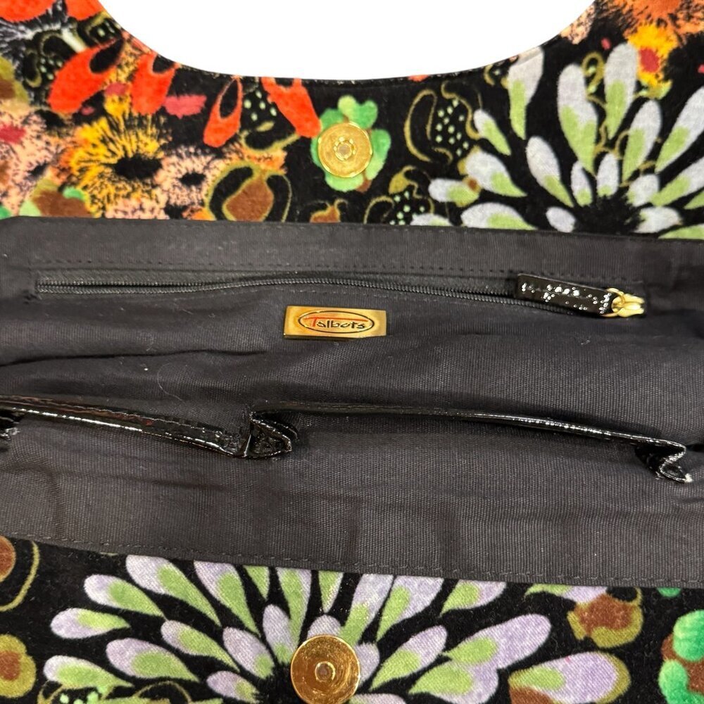 Talbots Floral Velvet Shoulder Bag Statement Purse NWOT - Picture 4 of 4
